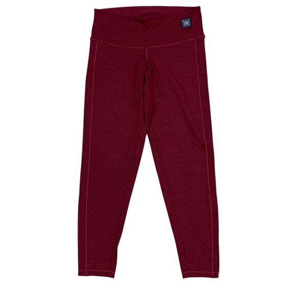 Kinema Leggings Capris Maroon Small Stretch Activewear Yoga Workout Pants - Picture 1 of 4
